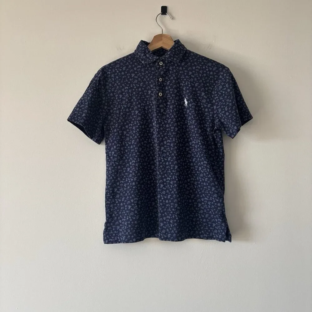 Polo Ralph Lauren CUSTOM SLIM FIT Men’s SMALL Floral Polo Shirt Preppy Old Money